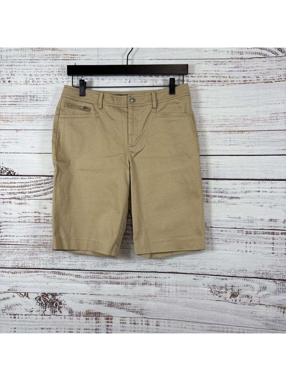 Lauren Ralph Lauren Tan Bermuda Flat Front Shorts